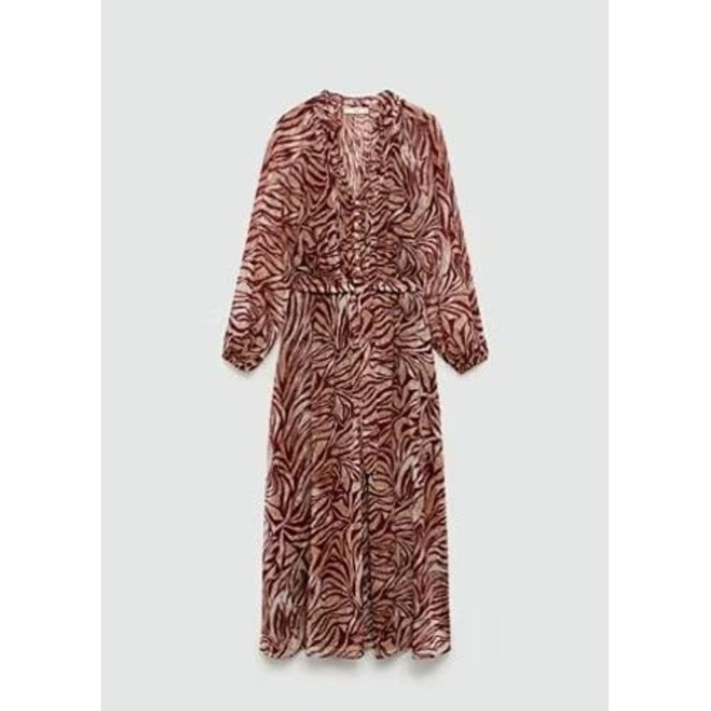 Mango Womans Long Printed Midi Dress Size S New With Tags